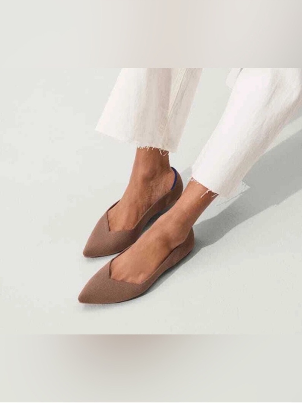 Rothy’s The Point Ballet Shoes Portobello Slip on Light Brown Flats Size 8.5 - Picture 2 of 8